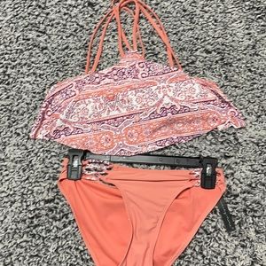 Peach patterned bikini